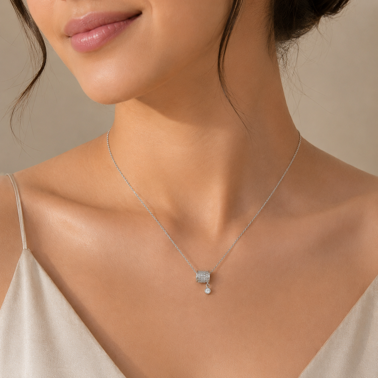 Celeste Spark Barrel Necklace