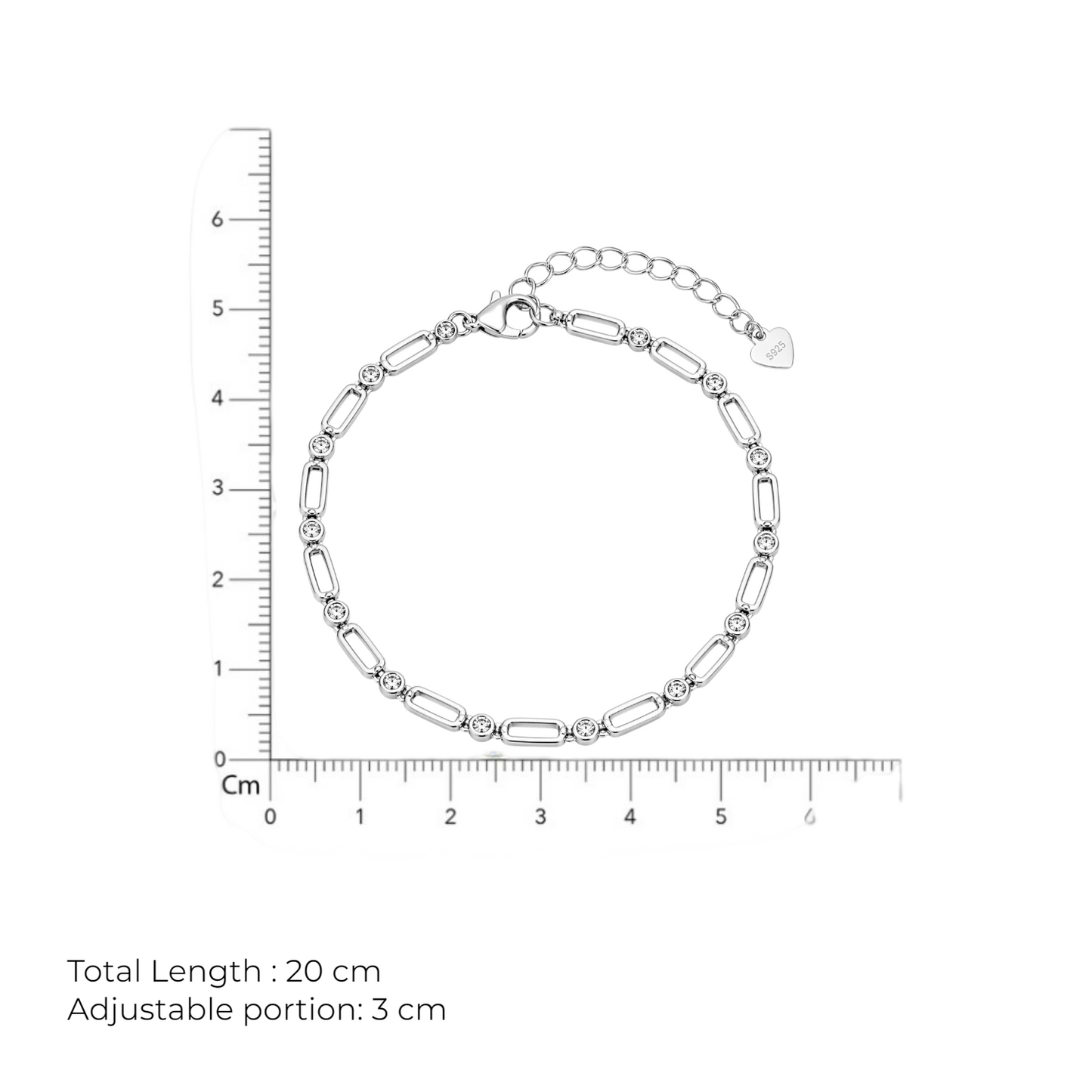 Modern Link Crystal Bracelet