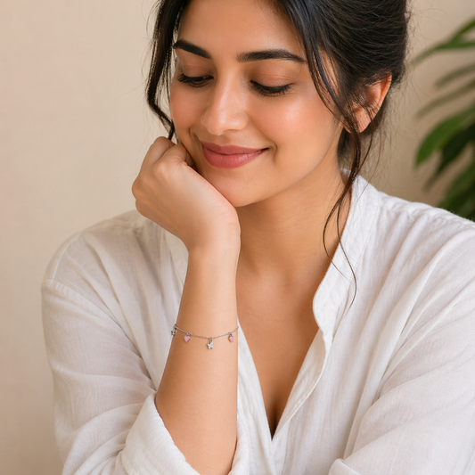 Blush Flutter Charm Bracelet