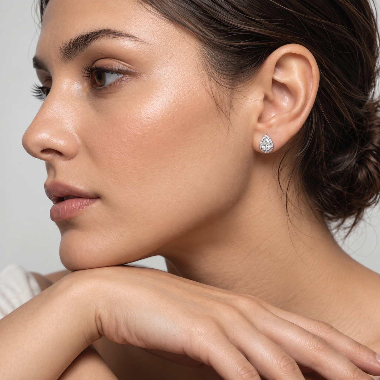Luminous Pear Cut 925 Silver Earrings