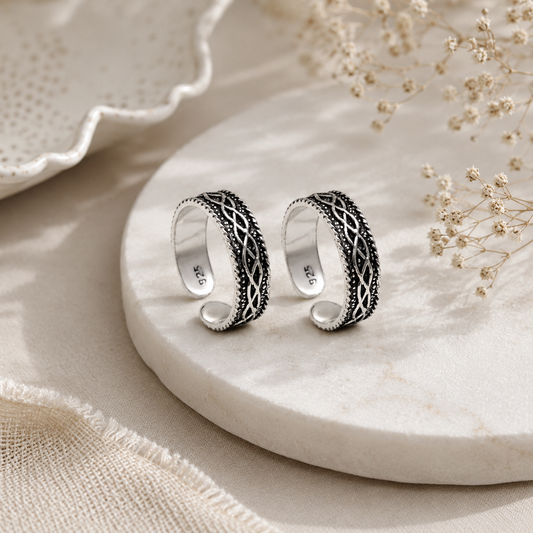 Vintage Celtic Weave Adjustable Toe Rings