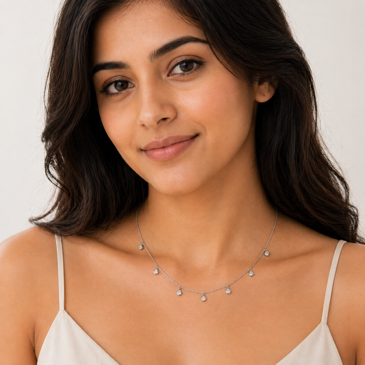 Dainty Diamond Drop Necklace