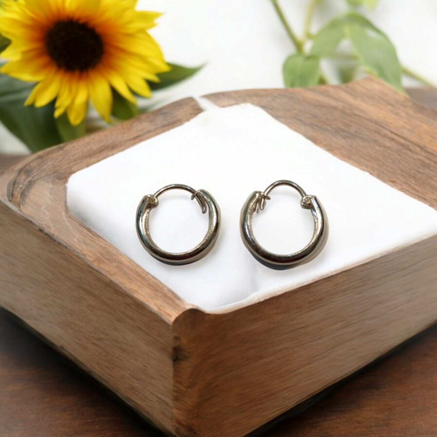 Dainty Silver Ring Hoops