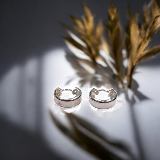 Dainty Silver Ring Hoops