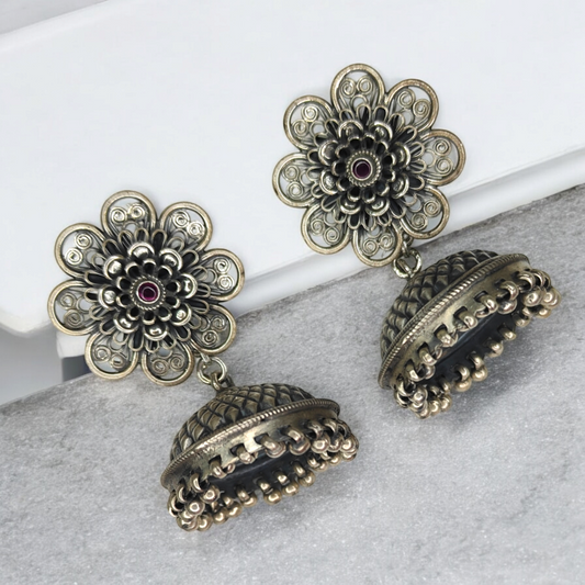 Timeless Bloom Antique Detachable Jhumkas