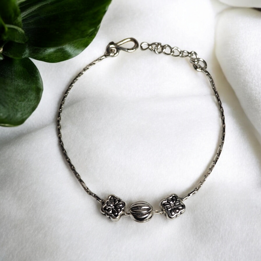 Serene Spiral Silver Bracelet