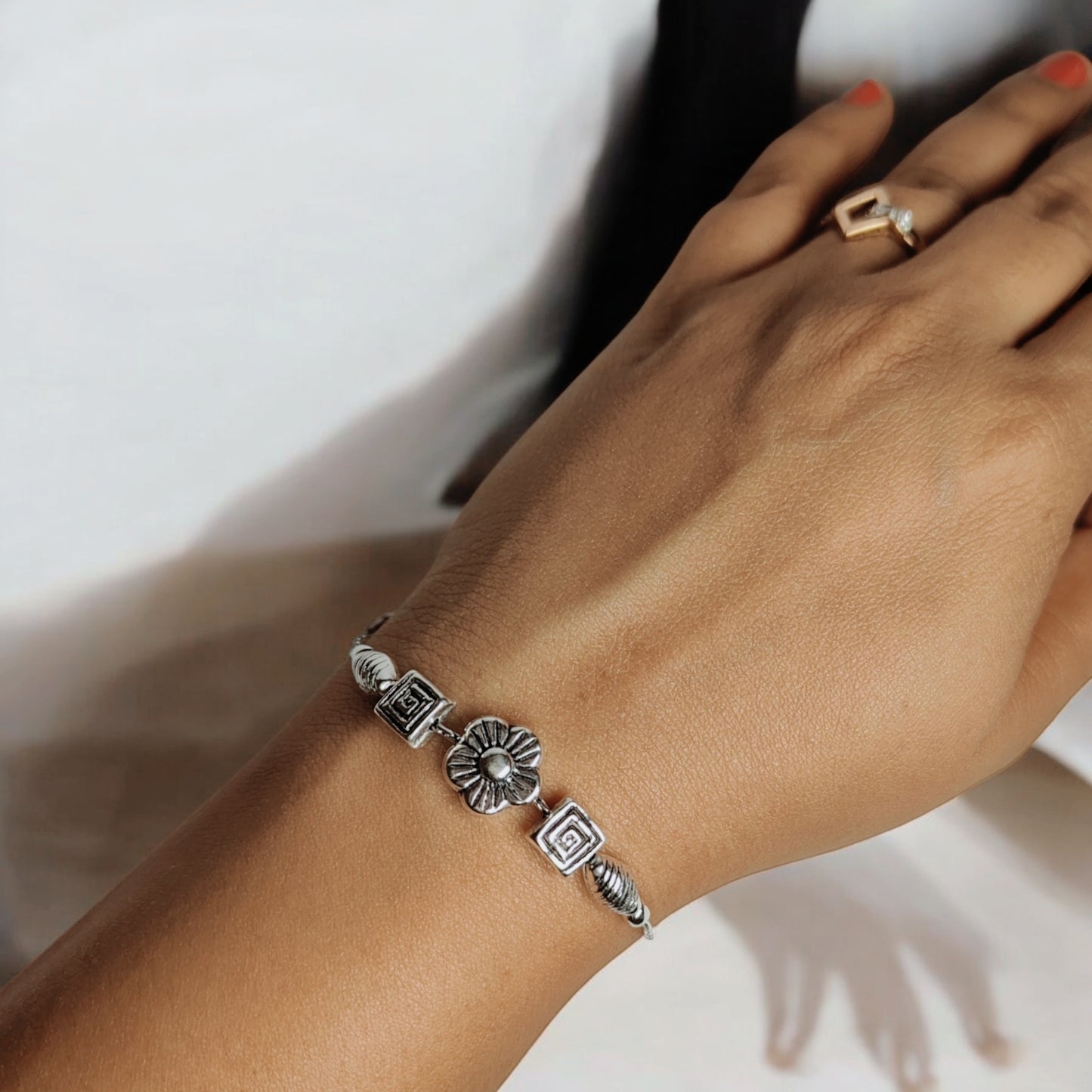 Sacred Geometry Silver Bracelet