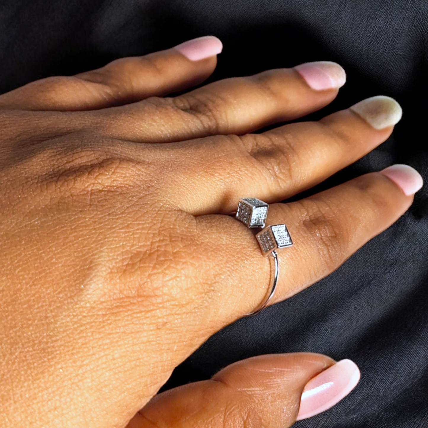 Cube Dazzle Adjustable Ring