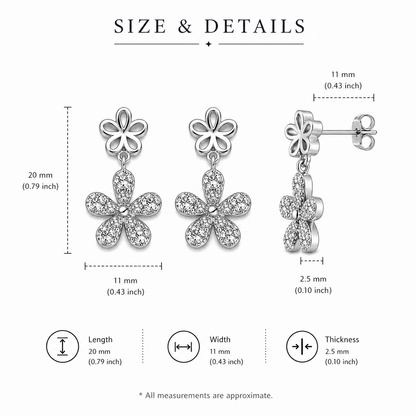 Dual Floral Drop Earrings