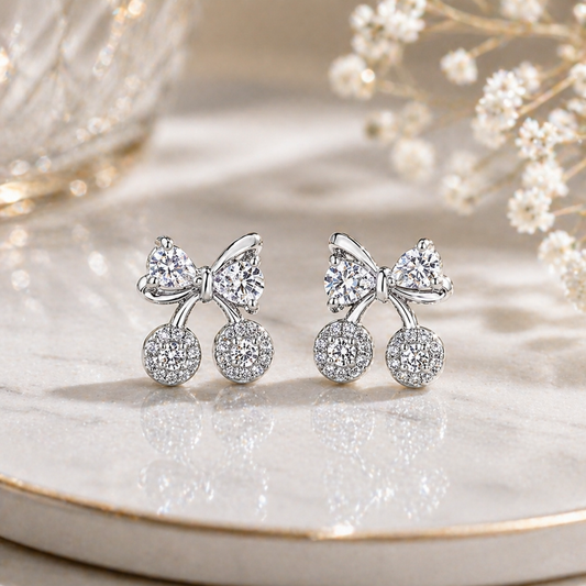 Cherry Sparkle Stud Earrings