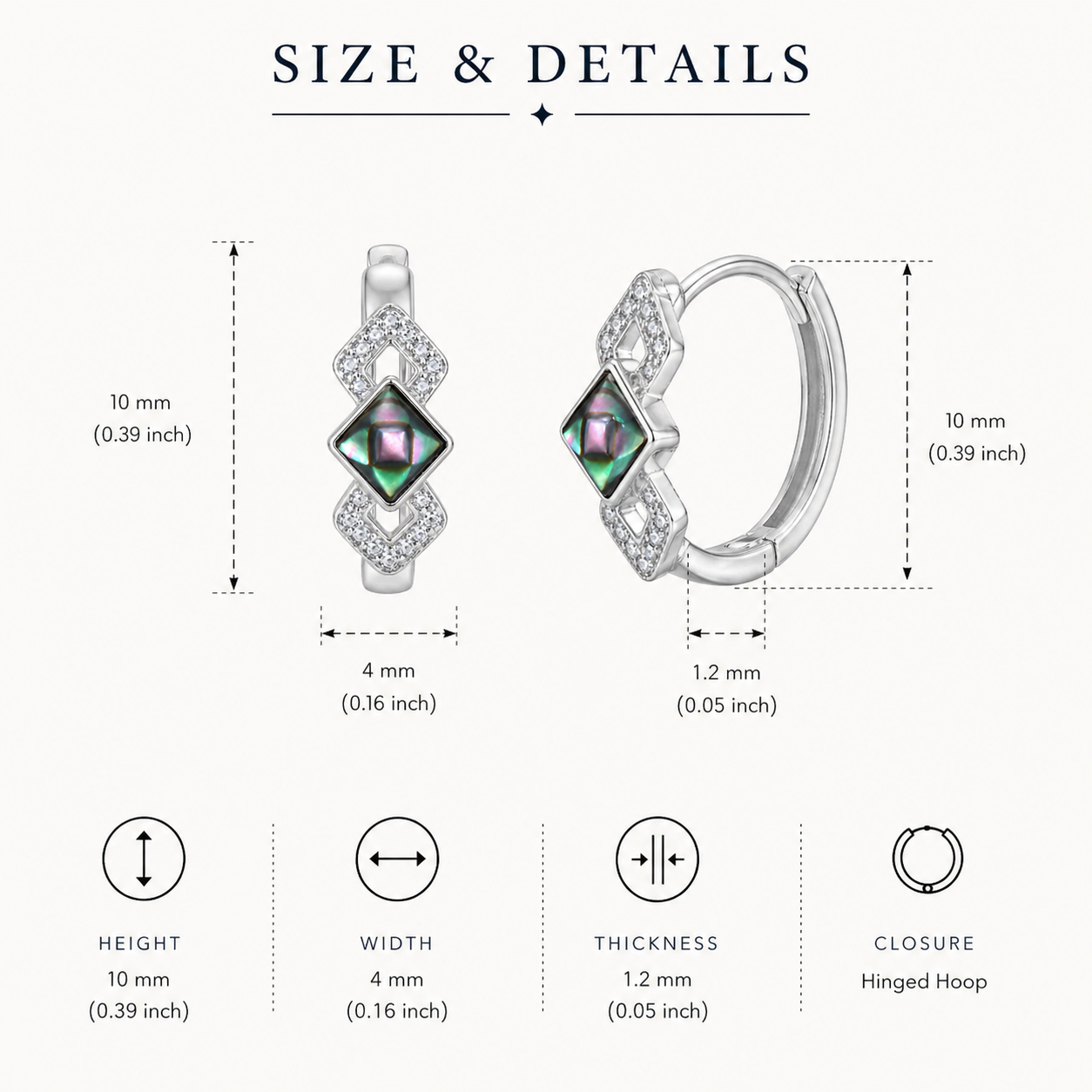 Iridescent Charm Hoop Earrings