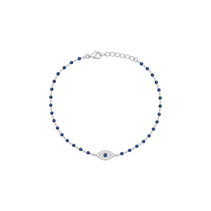 Blue Evil Eye Beaded Bracelet