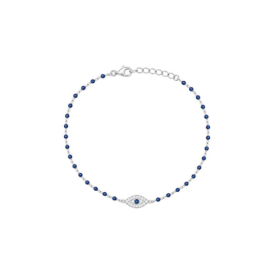 Blue Evil Eye Beaded Bracelet