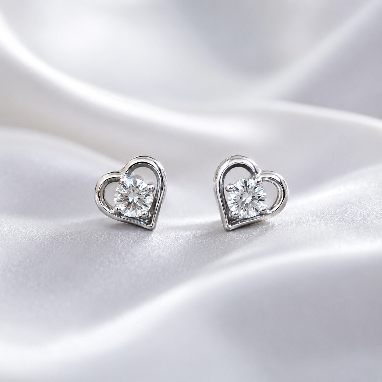 Handcrafted Heart Stud Earrings Small