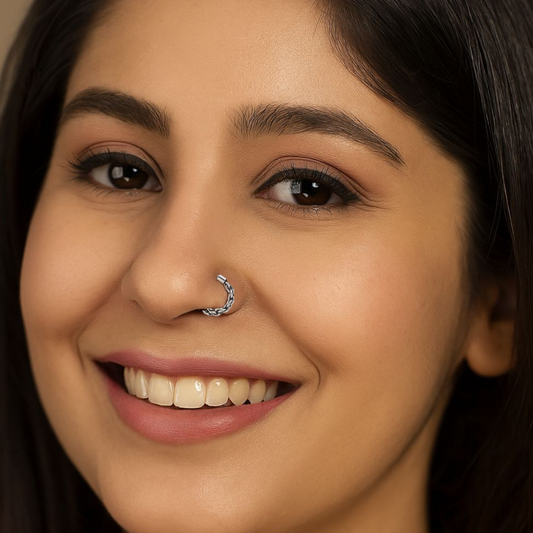 925 Sterling Silver Dew Hoop Nose Ring