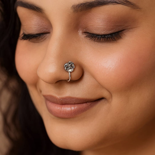 925 Sterling Silver Peacock Clip On Nose Pin