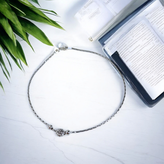 Silver Petals Anklet