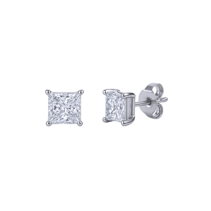 Classic Square Solitaire Stud Earrings