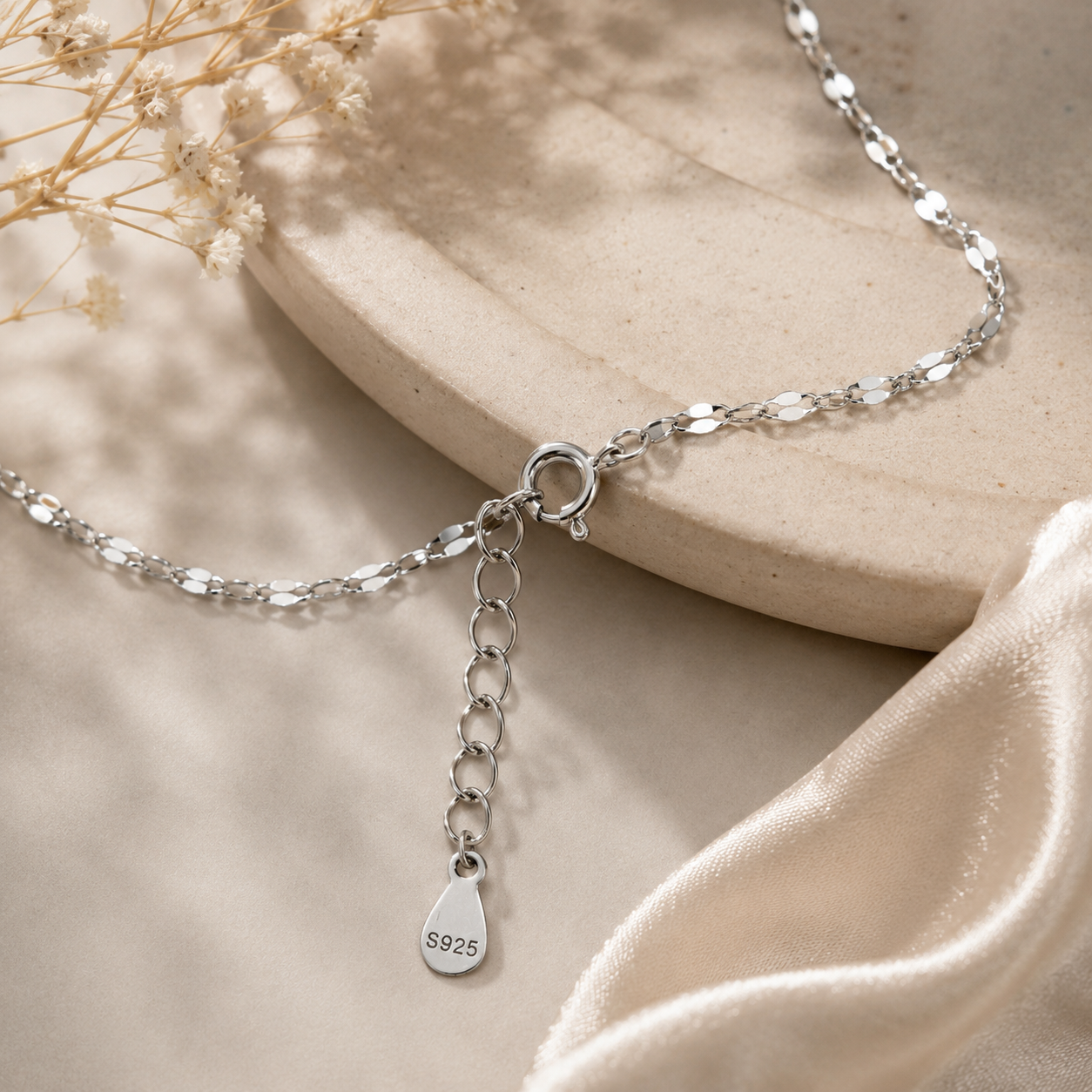 Radiant Pearl Halo 925 Silver Necklace