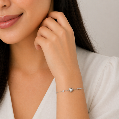 Celeste Pearl Halo Bracelet