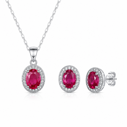 Radiant Red Stone Jewelry Set