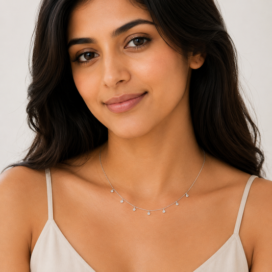 Dainty Diamond Drop Necklace