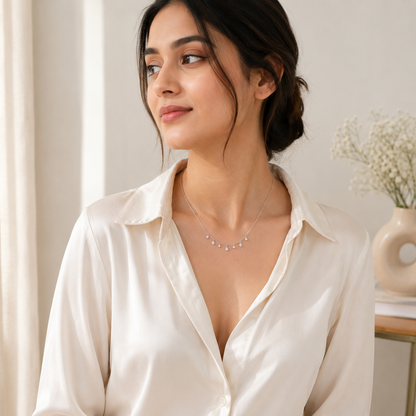 Diamond Drop Charm Necklace