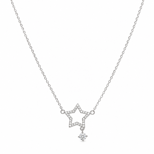 Star Drop 925 Silver Necklace