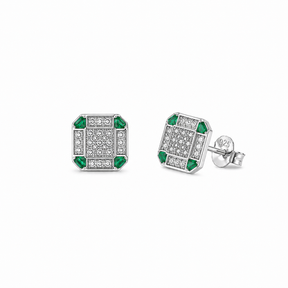 Emerald Frame Stud Earrings
