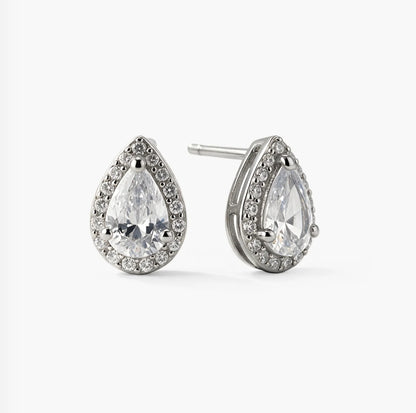 Luminous Pear Cut 925 Silver Earrings