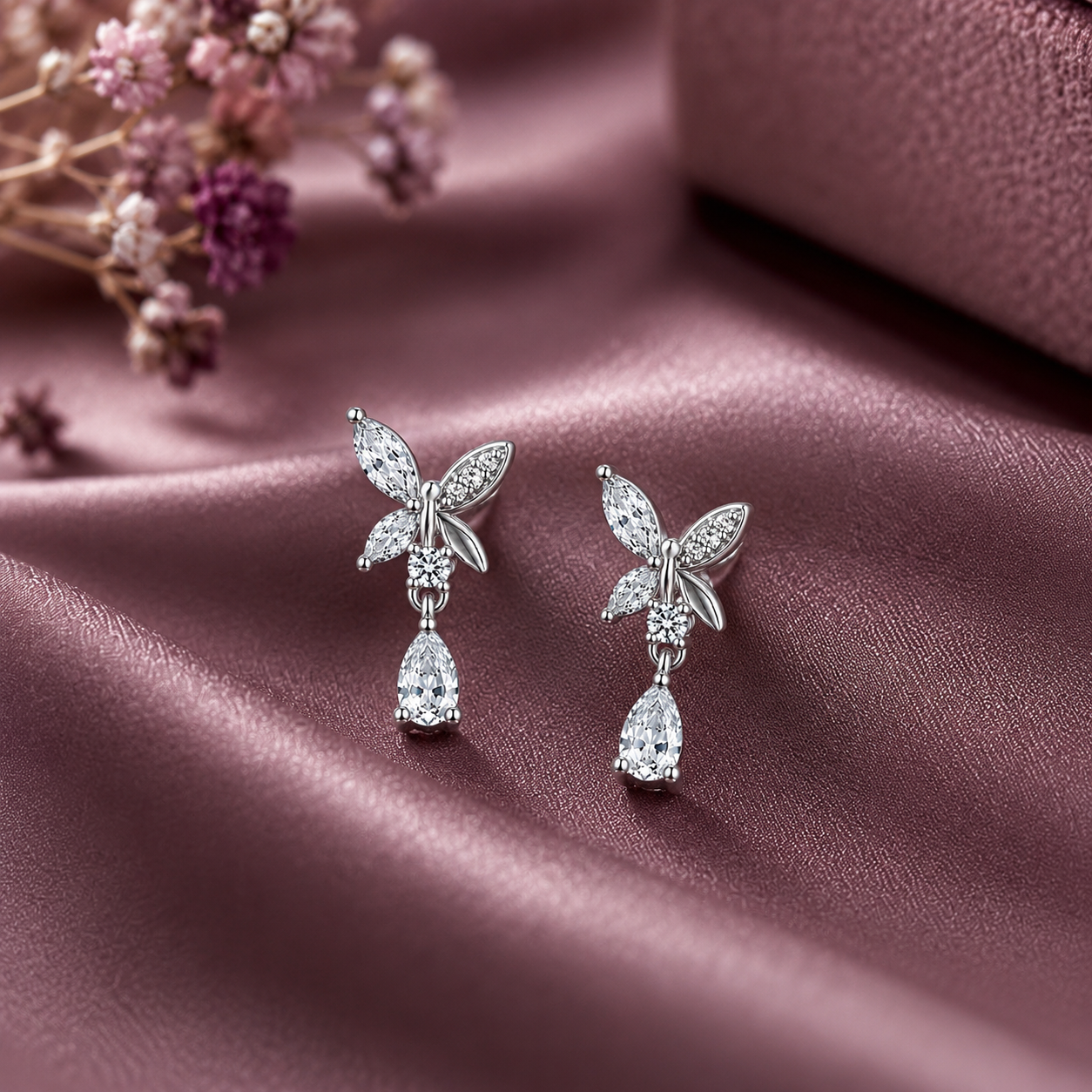 Crystal Flutter Drop Earrings