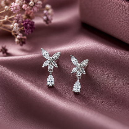 Crystal Flutter Drop Earrings