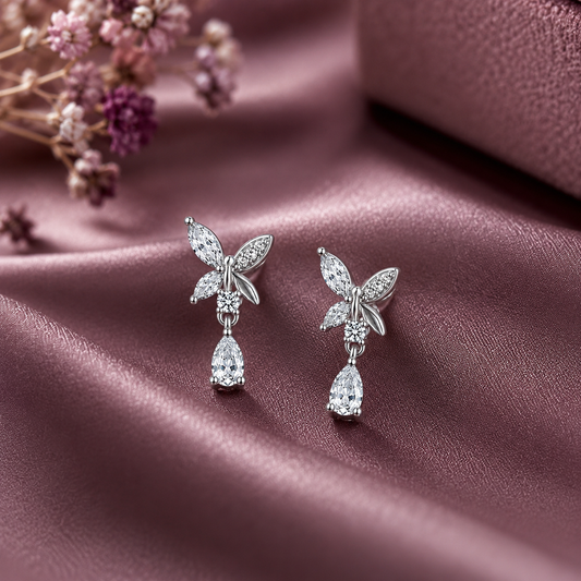 Crystal Flutter Drop Earrings