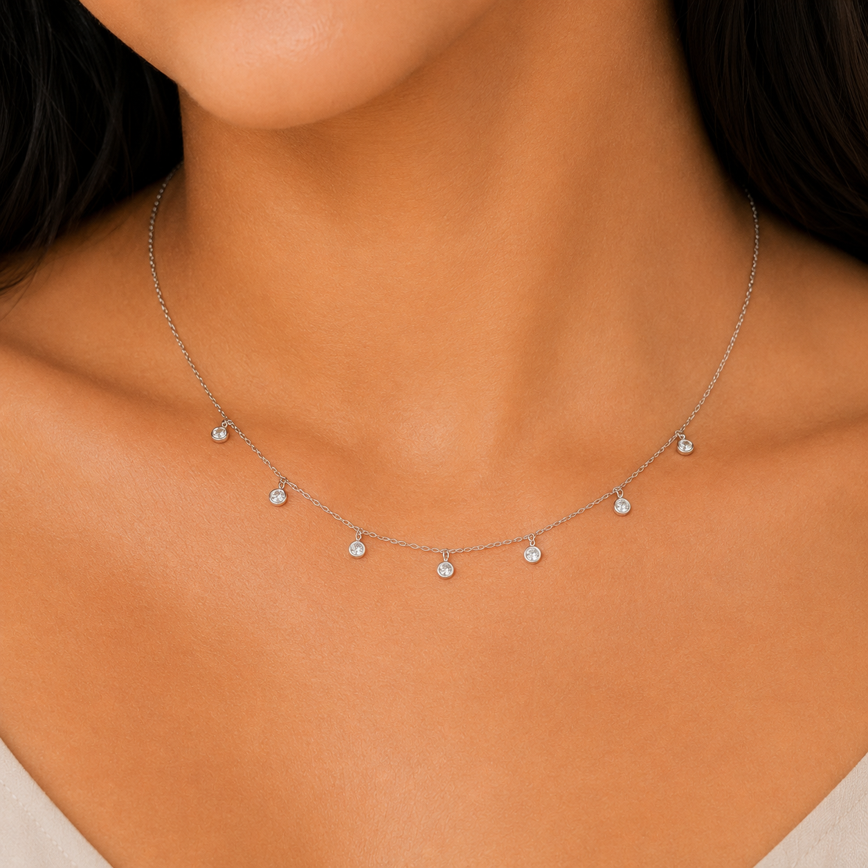 Dainty Diamond Drop Necklace