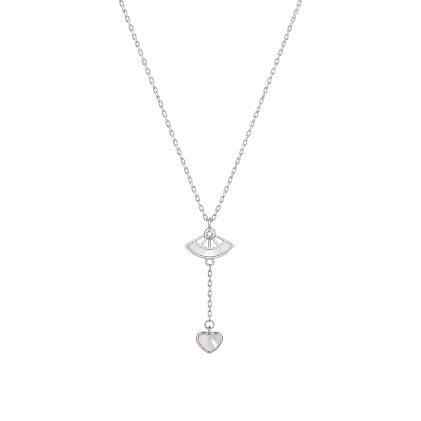 Heart Drop MOP 925 Silver Necklace