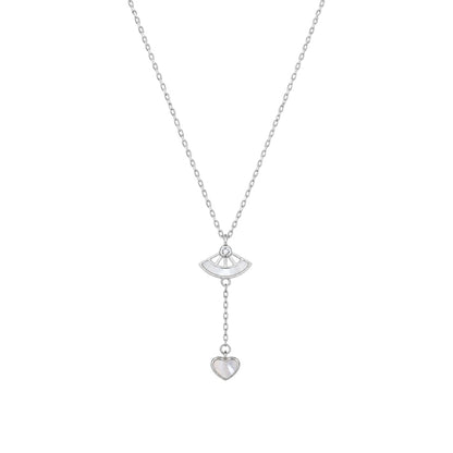 Heart Drop MOP 925 Silver Necklace