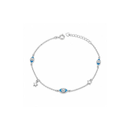 Blue Evil Eye & Star Charm Bracelet