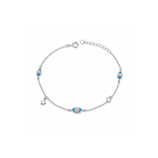 Blue Evil Eye & Star Charm Bracelet