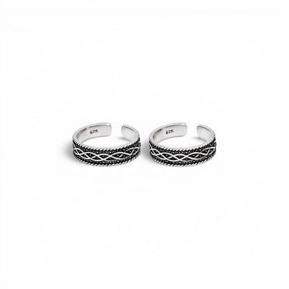 Vintage Celtic Weave Adjustable Toe Rings