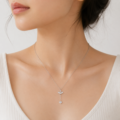 Heart Drop MOP 925 Silver Necklace
