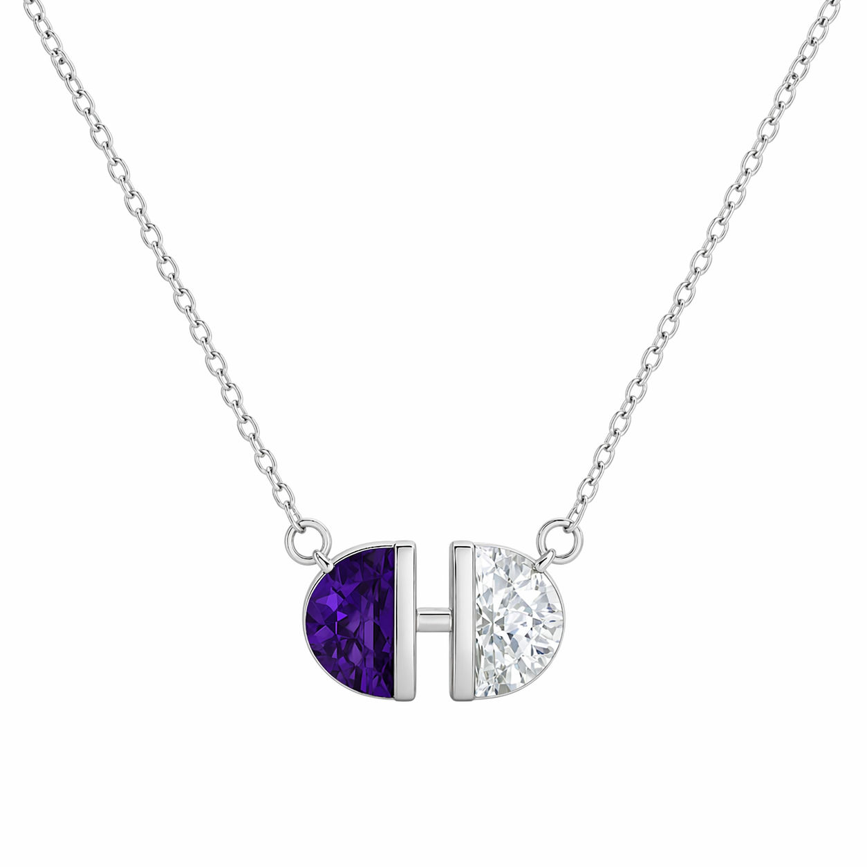 Dual Gemstone Pendant Necklace