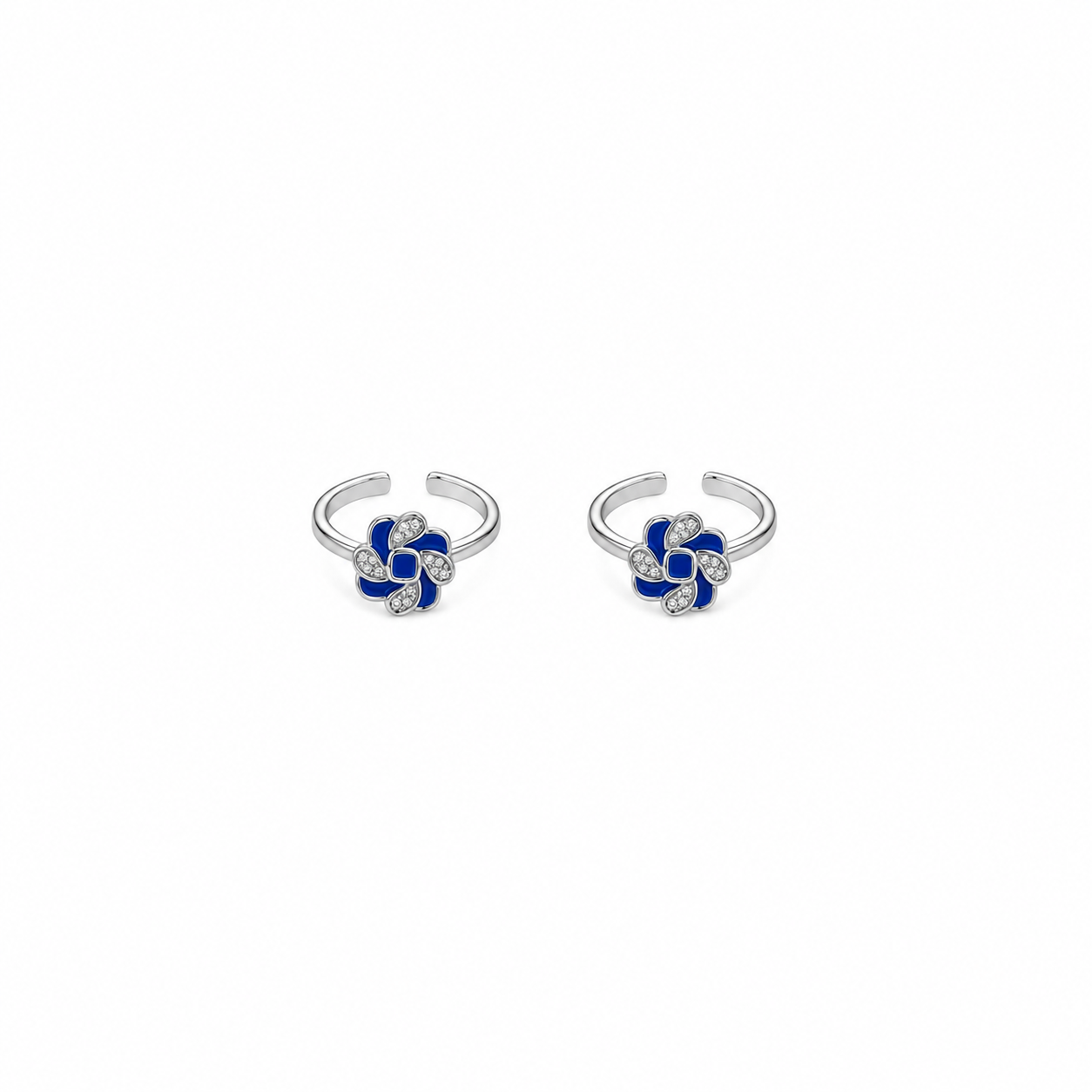 Azure Bloom Adjustable Toe Rings