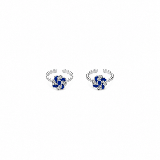 Azure Bloom Adjustable Toe Rings