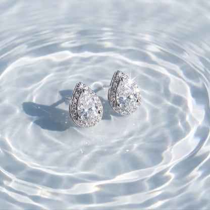 Luminous Pear Cut 925 Silver Earrings