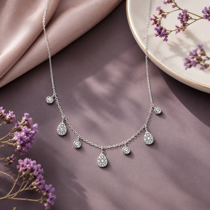 Diamond Drop Charm Necklace