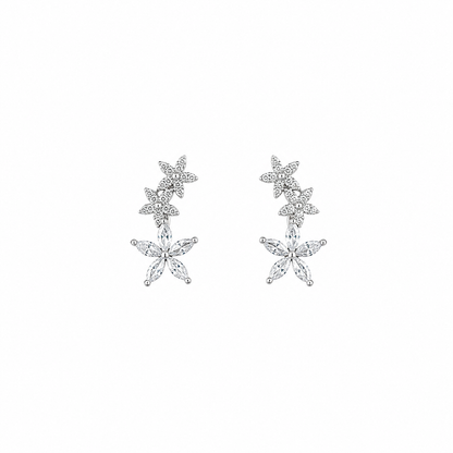 Floral Drop Stud Earrings