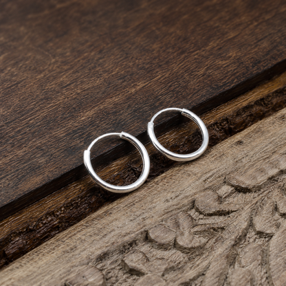 Sterling Silver Endless Hoop Earrings (8mm–24mm)