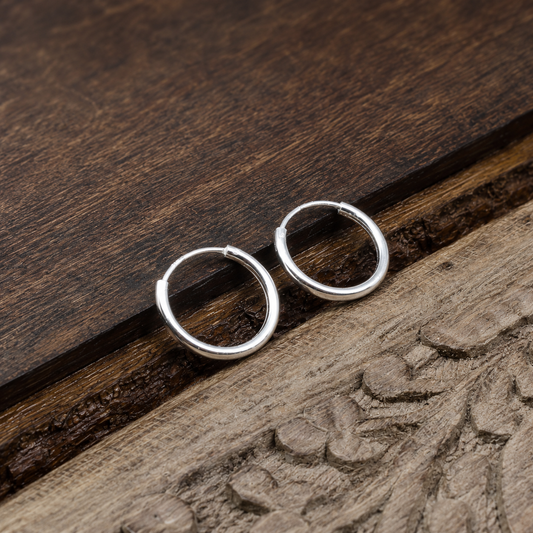 Sterling Silver Endless Hoop Earrings (8mm–24mm)