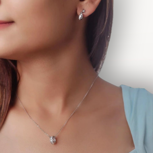 Baguette Sparkle Chain Pendant Tops