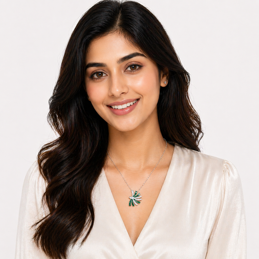 Emerald Fan Radiance Necklace